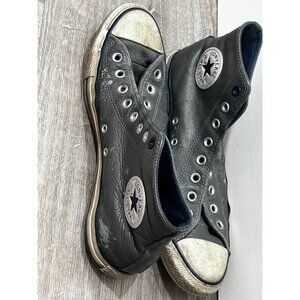 Convers Sneakers Men's Size 9.5 Leather Hi Top Luxury Fashion Black